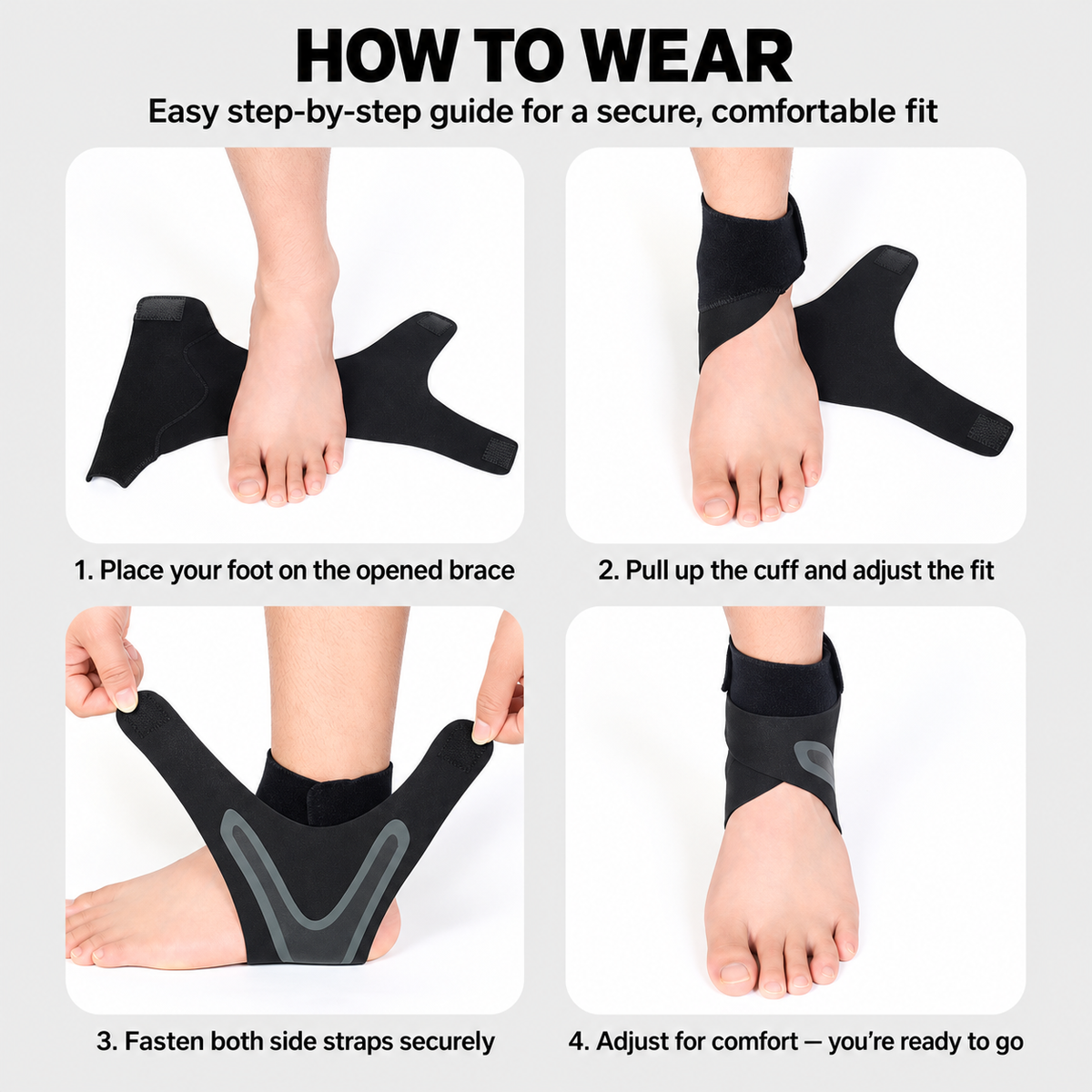 Adjustable Ankle Brace with Open Heel & Toe