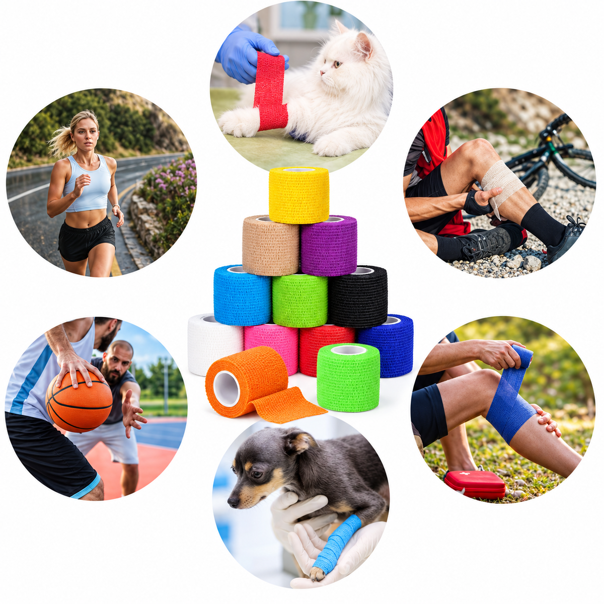 Self-Adhesive Sports Wrap – 10 Rolls
